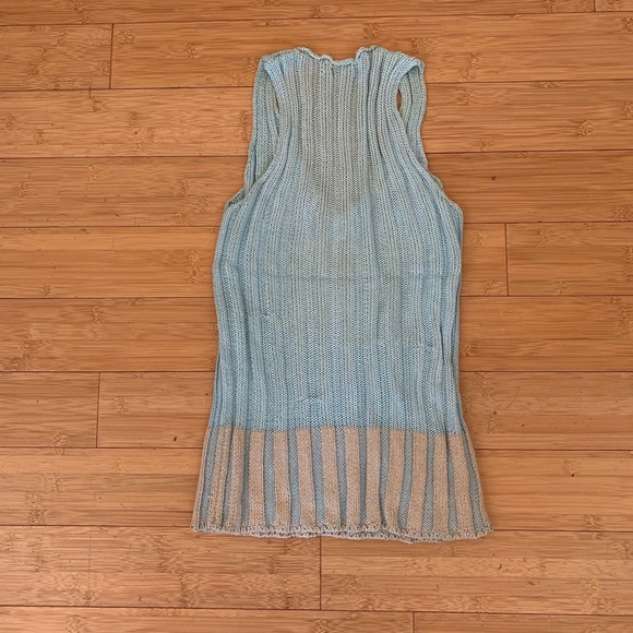 French Concept Size Small Blue Sequin Top - Picture 4 of 5